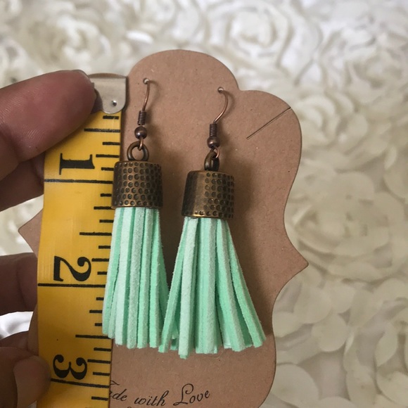 Faux suede tassel earrings - Picture 4 of 4